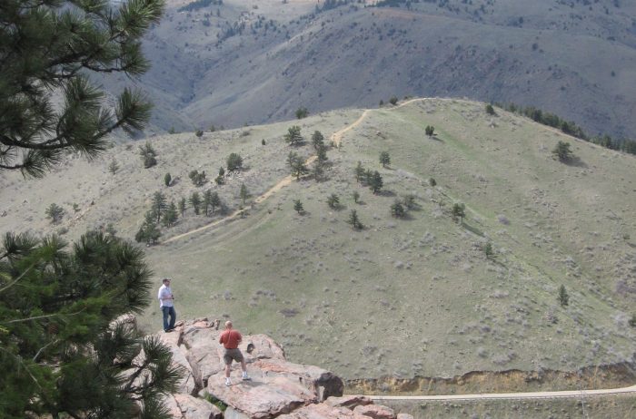 Far reaching view from Windy Saddle Park looking at the Lariat Trail and mountains beyond in Colorado.